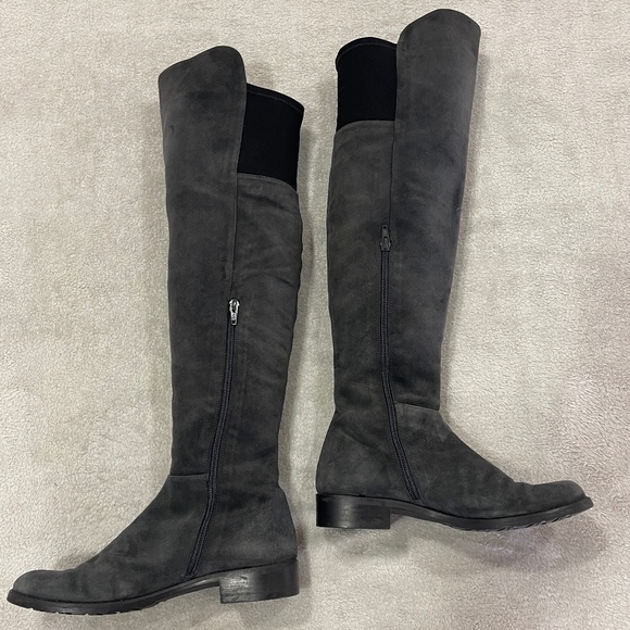 Over-the-Knee Gray Suede Boots Size 7 - Picture 2 of 15